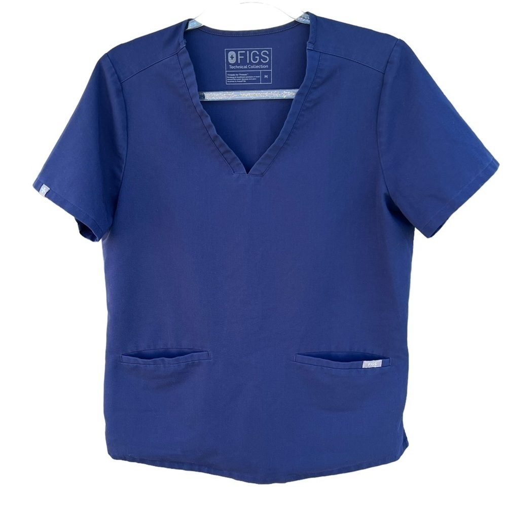 FIGS Casma Three-Pocket Scrub Top‎ Navy Blue Medium GUC